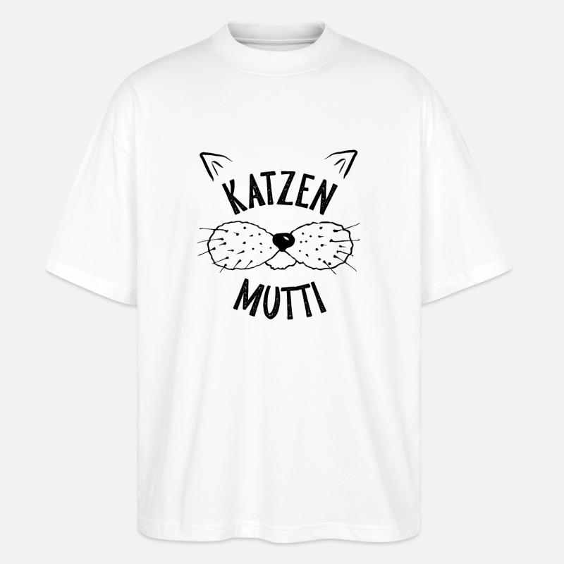 katzen mutti - Stanley/Stella Oversized Unisex Bio T-Shirt Blaster 2.0 - Weiß