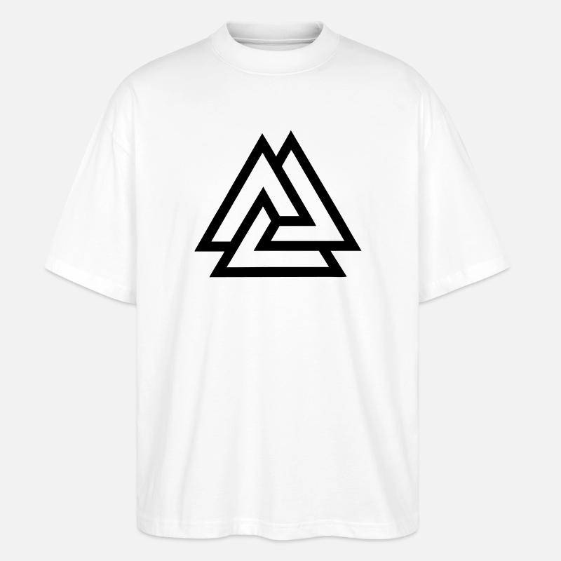 Valknut knot fallen in battle - Stanley/Stella Oversized Unisex Organic T-shirt Blaster 2.0 - white