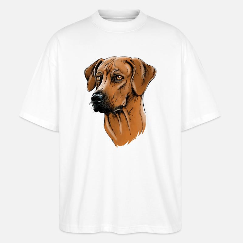 Rhodesian Ridgeback - Stanley/Stella Oversized Unisex Bio T-Shirt Blaster 2.0 - Weiß