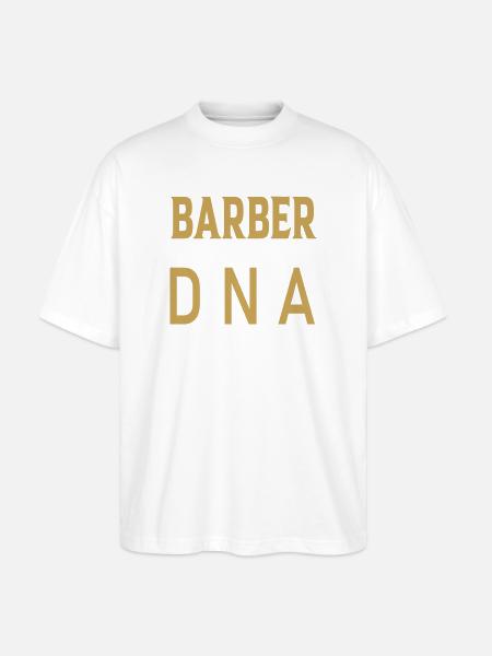 Barber DNA design in retro style - Stanley/Stella Oversized Unisex Organic T-shirt Blaster 2.0 - white