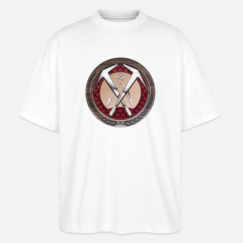 Handwerk Dachdecker Emblem - Stanley/Stella Oversized Unisex Bio T-Shirt Blaster 2.0 - Weiß