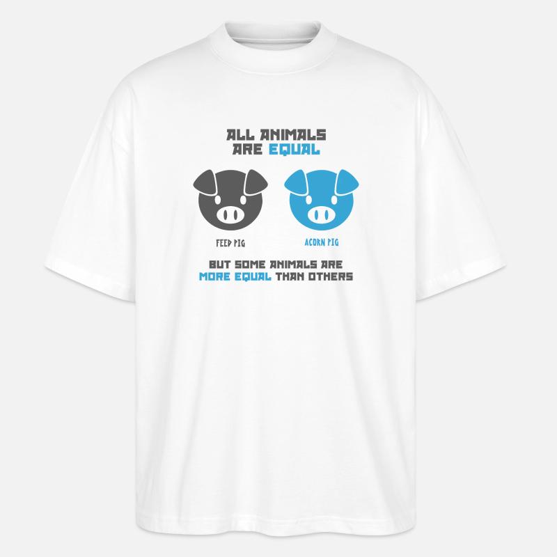 Futterschwein, Eichelschwein - Stanley/Stella Oversized Unisex Bio T-Shirt Blaster 2.0 - Weiß
