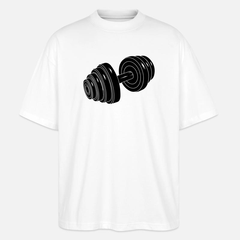 Dumbel Gym Gewicht - Stanley/Stella Oversized Unisex Bio T-Shirt Blaster 2.0 - Weiß