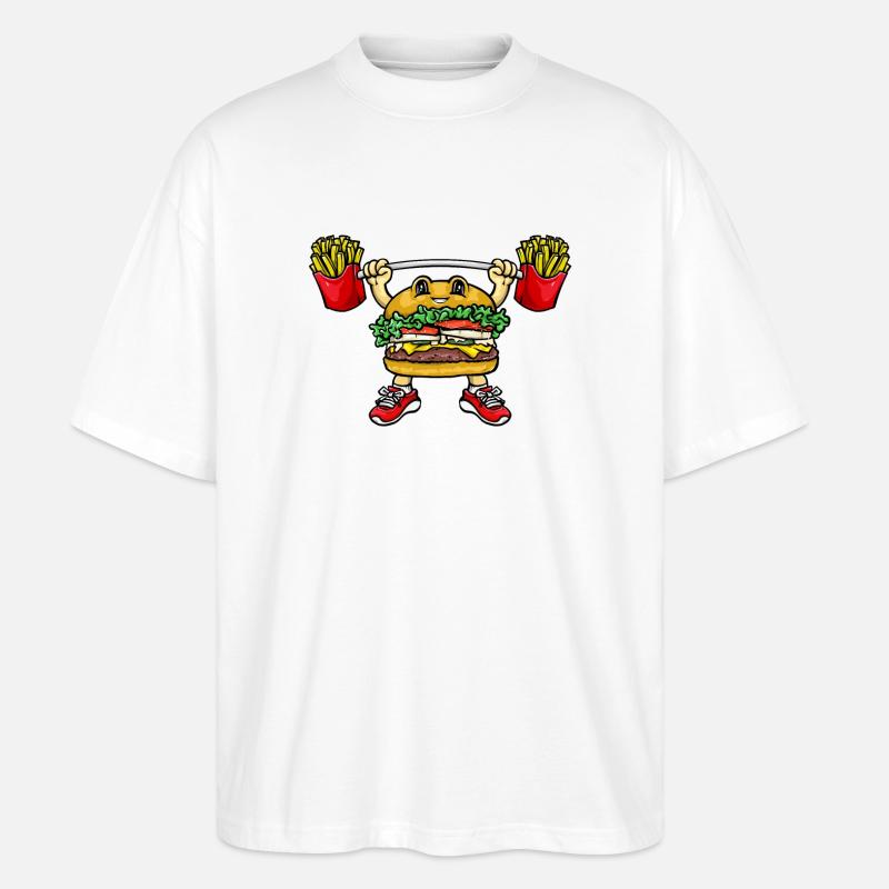 Hamburger Pommes - Stanley/Stella Oversized Unisex Bio T-Shirt Blaster 2.0 - Weiß