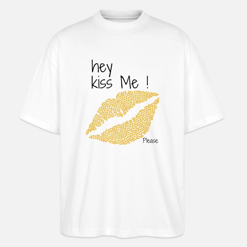 Küss mich - Stanley/Stella Oversized Unisex Bio T-Shirt Blaster 2.0 - Weiß