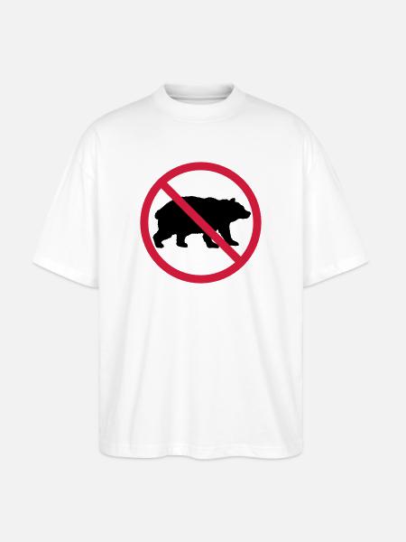 Bear Forbidden Shield - Stanley/Stella Oversized Unisex Organic T-shirt Blaster 2.0 - white