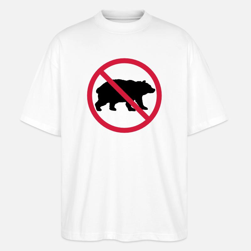 Bear Forbidden Shield - Stanley/Stella Oversized Unisex Organic T-shirt Blaster 2.0 - white
