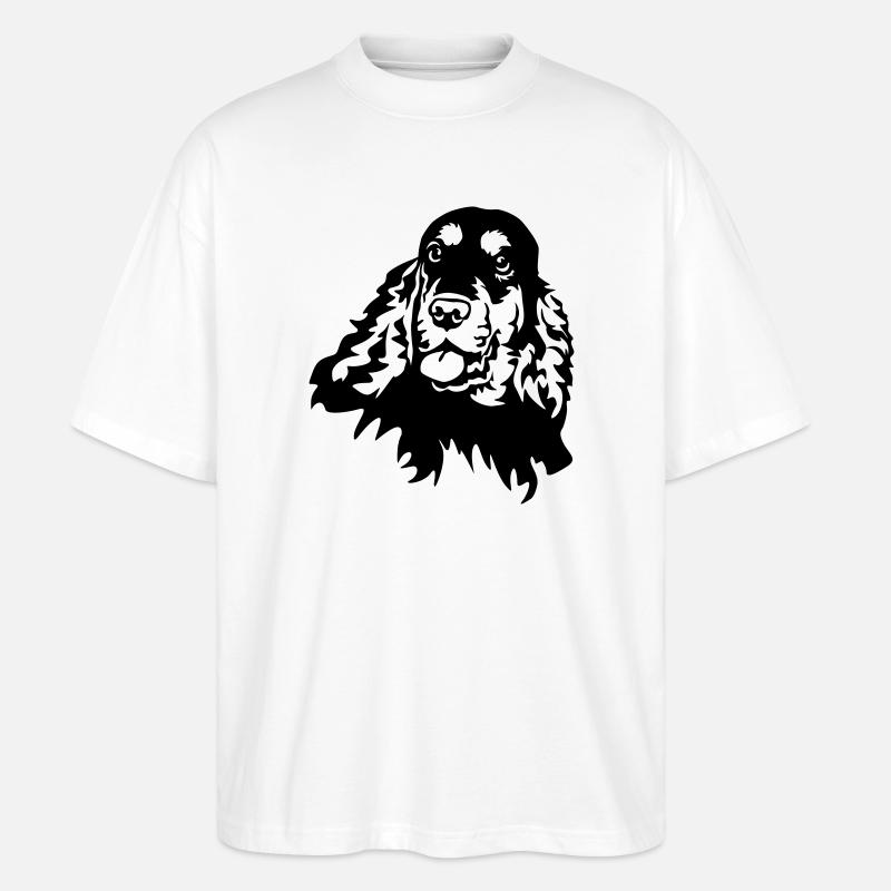 Cocker Spaniel Head - Stanley/Stella Oversized Unisex Organic T-shirt Blaster 2.0 - white
