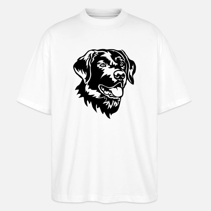 Labrador Kopf - Stanley/Stella Oversized Unisex Bio T-Shirt Blaster 2.0 - Weiß