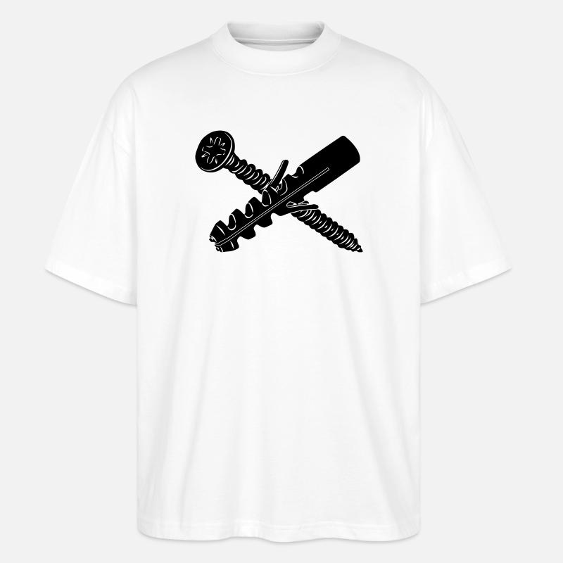 Vis et bouchon pour mur - T-shirt bio Blaster 2.0 coupe oversize Stanley/Stella Unisexe - blanc