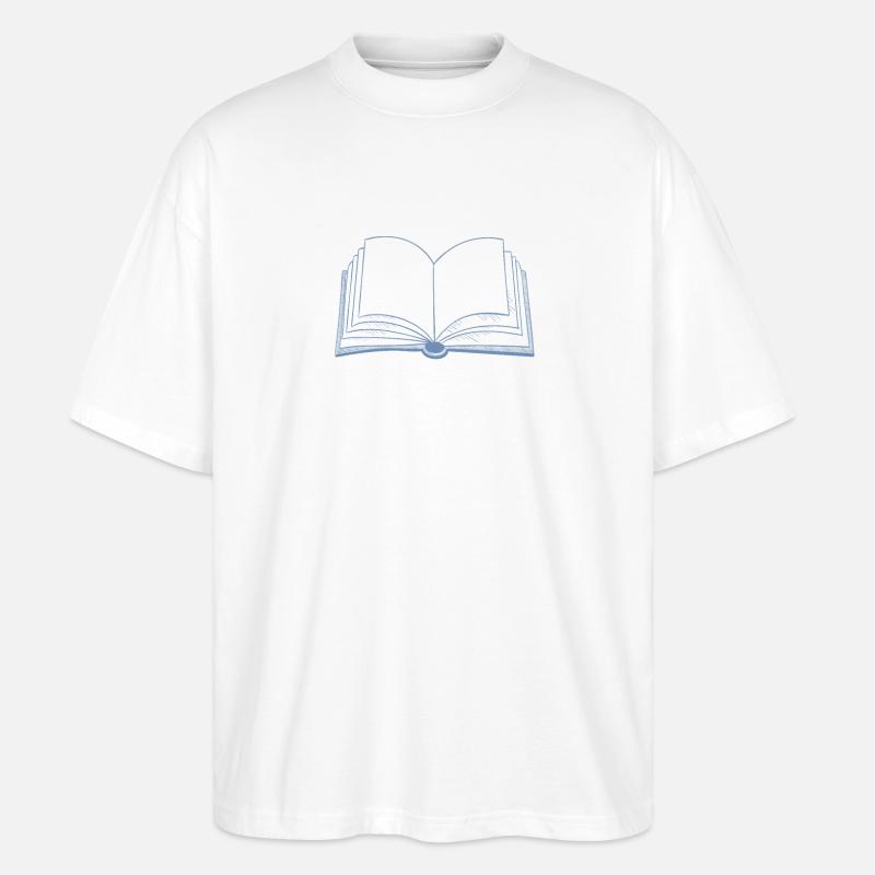 Bücher offenes Buch - Stanley/Stella Oversized Unisex Bio T-Shirt Blaster 2.0 - Weiß