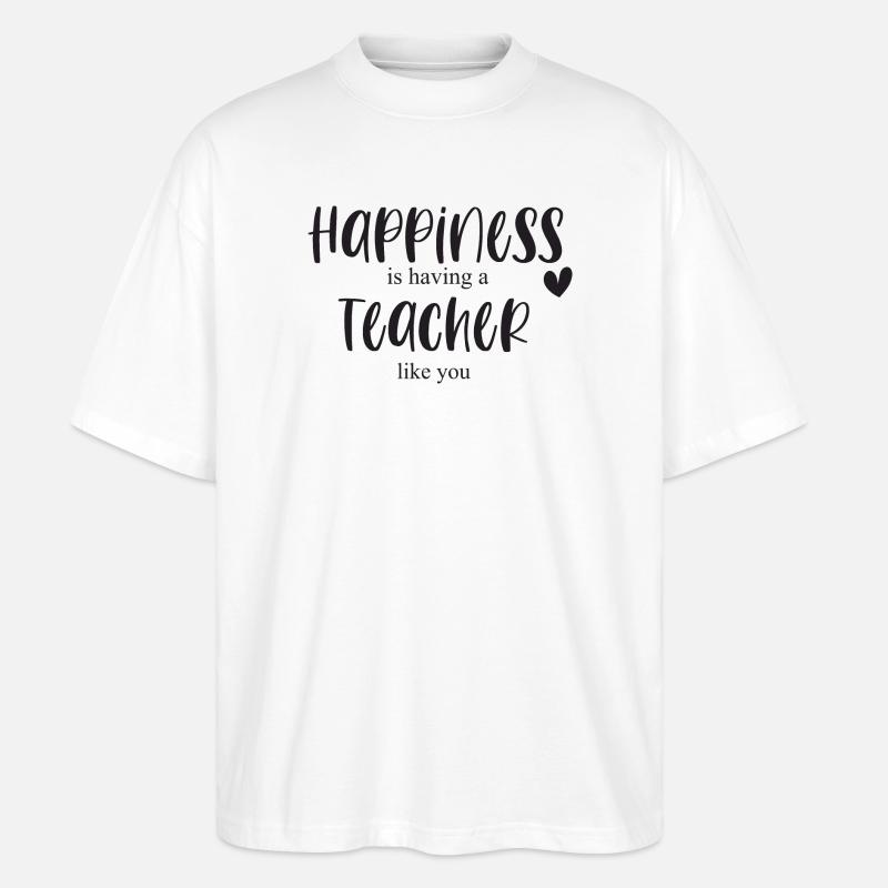 Lehrer Danke Schulabschluss Geschenk Glück - Stanley/Stella Oversized Unisex Bio T-Shirt Blaster 2.0 - Weiß