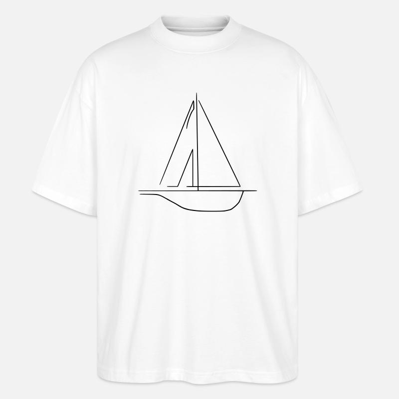 Segelschiff - Stanley/Stella Oversized Unisex Bio T-Shirt Blaster 2.0 - Weiß