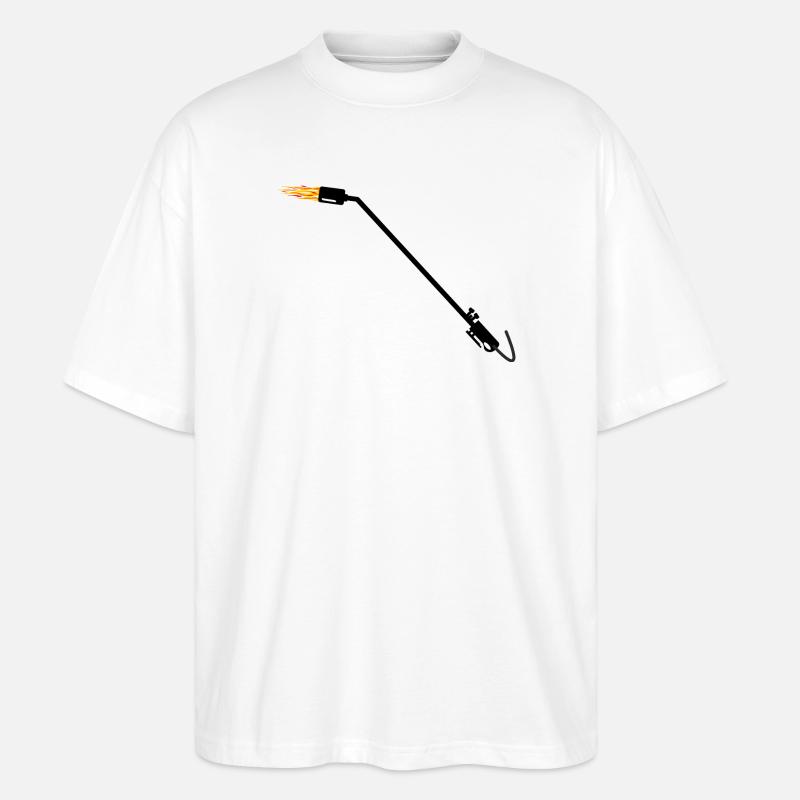 Brûleur à gaz de toiture - T-shirt bio Blaster 2.0 coupe oversize Stanley/Stella Unisexe - blanc