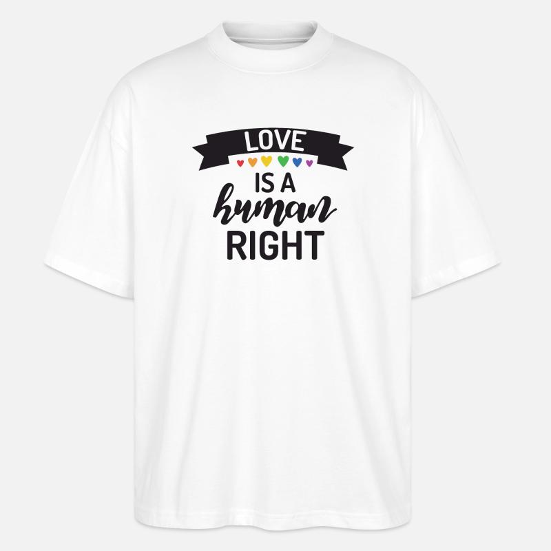 Liebe ist ein Menschenrecht - Stanley/Stella Oversized Unisex Bio T-Shirt Blaster 2.0 - Weiß