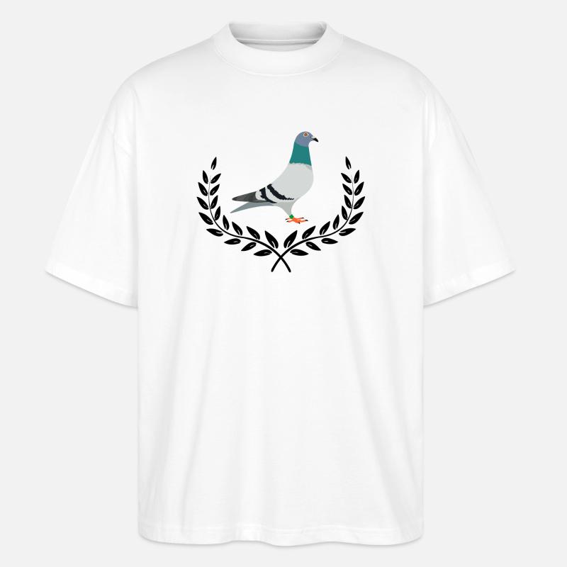 Taube mit Lorbeerkranz - Stanley/Stella Oversized Unisex Bio T-Shirt Blaster 2.0 - Weiß