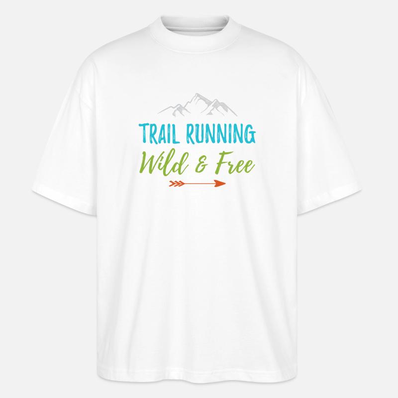 Trail Running – Sauvage et gratuit - T-shirt bio Blaster 2.0 coupe oversize Stanley/Stella Unisexe - blanc