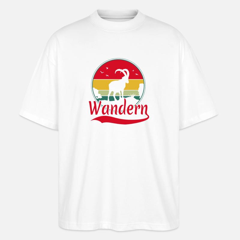 Wandern Steinbock Berge Alpen - Stanley/Stella Oversized Unisex Bio T-Shirt Blaster 2.0 - Weiß