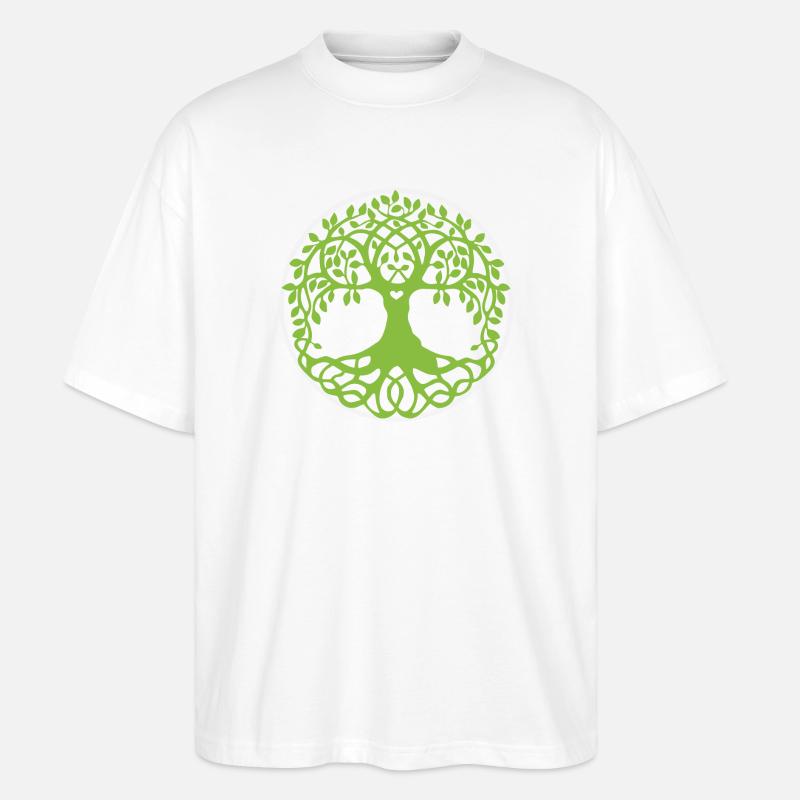 Mandala Baum des Lebens - Stanley/Stella Oversized Unisex Bio T-Shirt Blaster 2.0 - Weiß