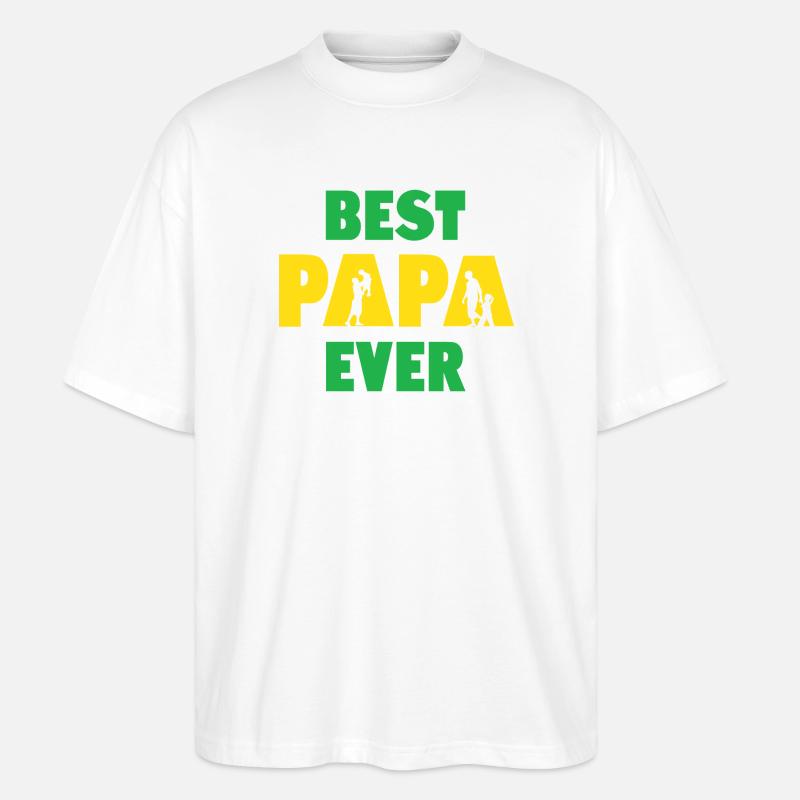 Bester Papa aller Zeiten - Stanley/Stella Oversized Unisex Bio T-Shirt Blaster 2.0 - Weiß