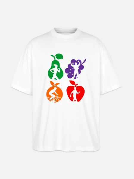 Gesunde Frucht gesunde Sportdiät - Stanley/Stella Oversized Unisex Bio T-Shirt Blaster 2.0 - Weiß
