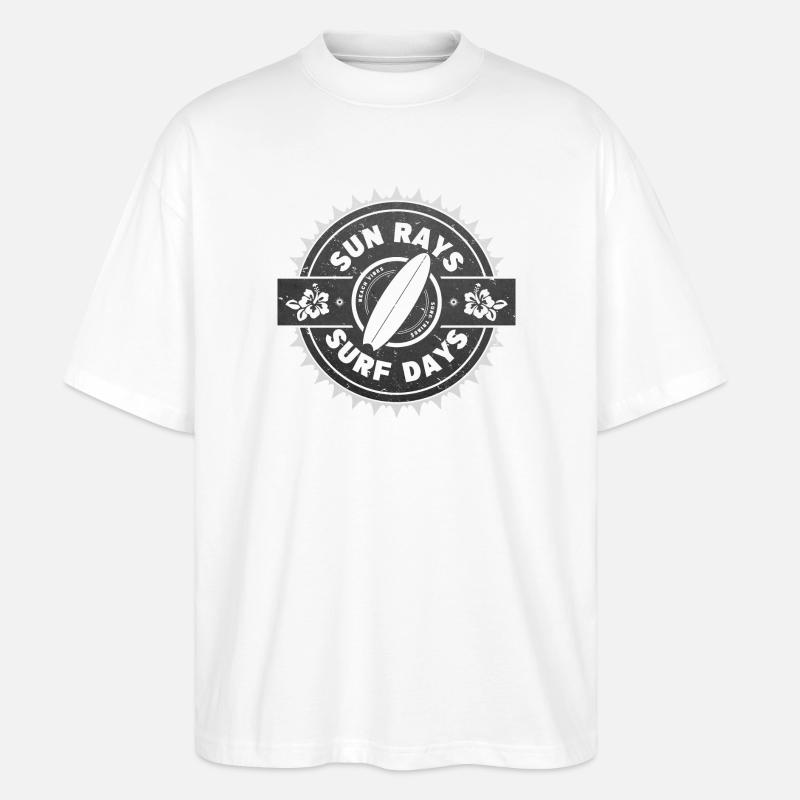 Surf Retro Surfer Conception graphique - T-shirt bio Blaster 2.0 coupe oversize Stanley/Stella Unisexe - blanc