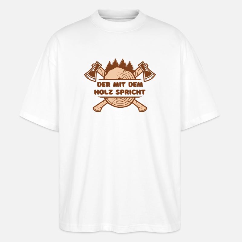 Der mit dem Holz spricht - Stanley/Stella Oversized Unisex Bio T-Shirt Blaster 2.0 - Weiß