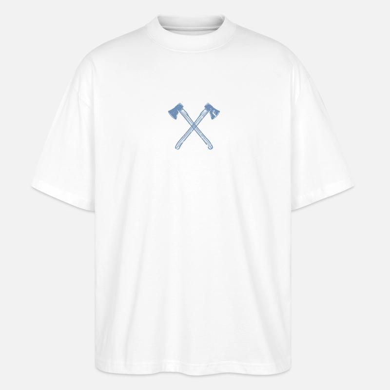 Axt gekreuzte Äxte - Stanley/Stella Oversized Unisex Bio T-Shirt Blaster 2.0 - Weiß