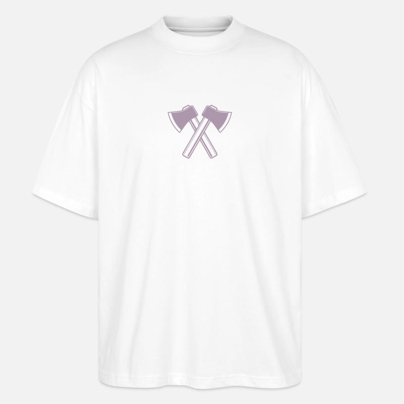 Axe Axes Bûcheron Forestier - T-shirt bio Blaster 2.0 coupe oversize Stanley/Stella Unisexe - blanc