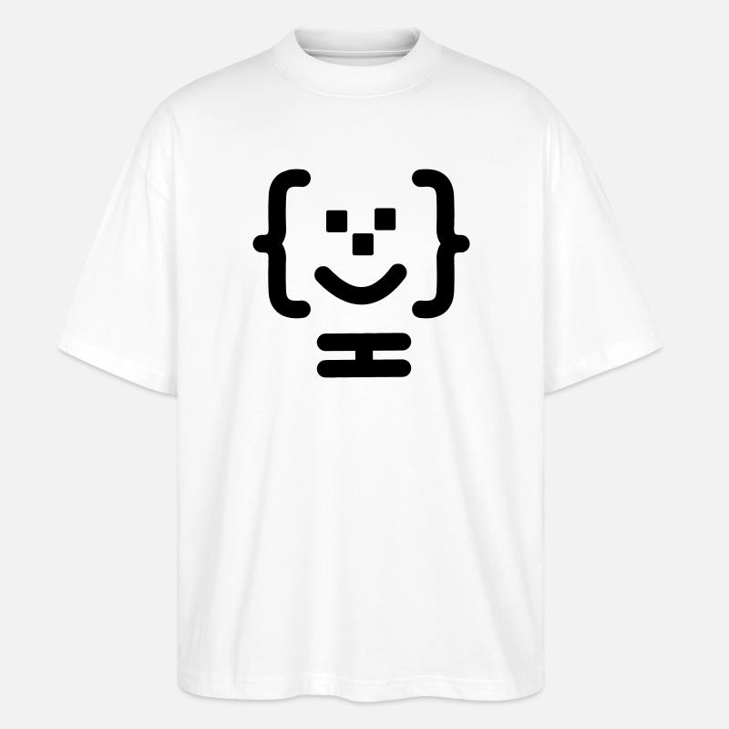 Code-Logo des Hauptprogrammierers - Stanley/Stella Oversized Unisex Bio T-Shirt Blaster 2.0 - Weiß