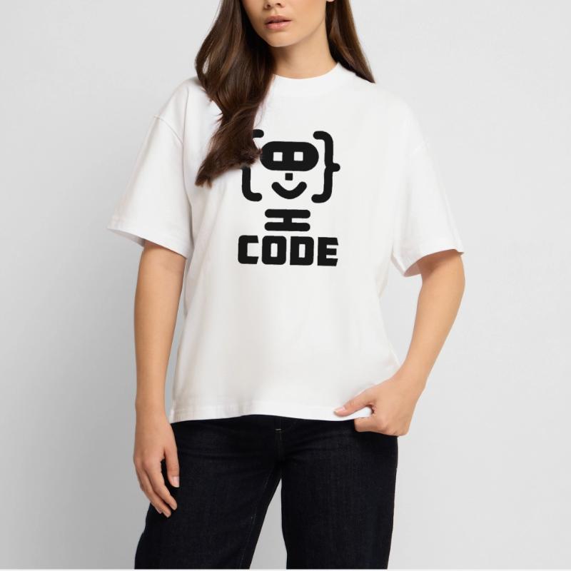 Hacker programmer code logo with text CODE Stanley/Stella Oversized Unisex Organic T-shirt Blaster 2.0