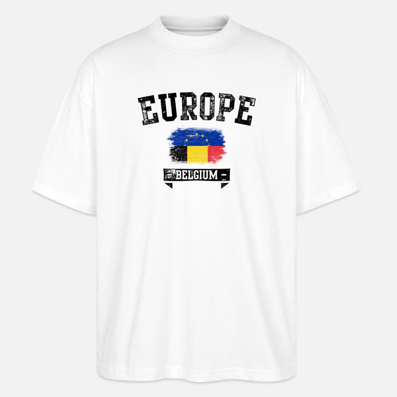 EU Pinsel Flagge Rumänien Stolz - Stanley/Stella Oversized Unisex Bio T-Shirt Blaster 2.0 - Weiß