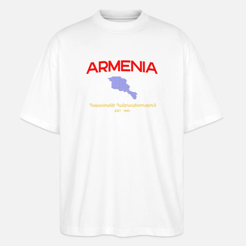 Armenia Map Script Emblem - Stanley/Stella Oversized Unisex Bio T-Shirt Blaster 2.0 - Weiß