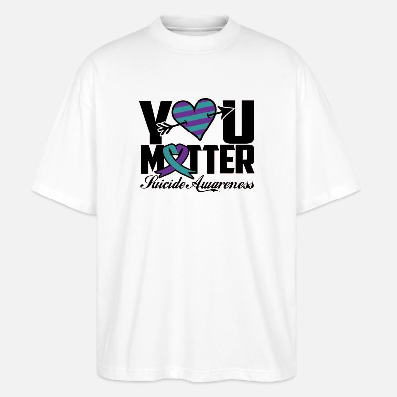 Vous êtes important Conscience Suicide - T-shirt bio Blaster 2.0 coupe oversize Stanley/Stella Unisexe - blanc
