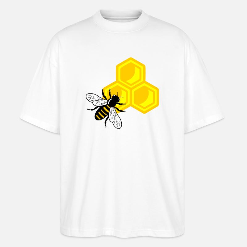 Honigbiene auf Wabe - Stanley/Stella Oversized Unisex Bio T-Shirt Blaster 2.0 - Weiß
