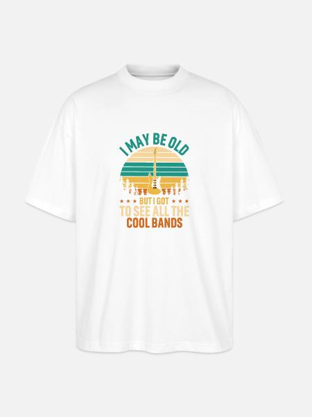 Guitar and Nature Sunset Vibe - Stanley/Stella Oversized Unisex Organic T-shirt Blaster 2.0 - white