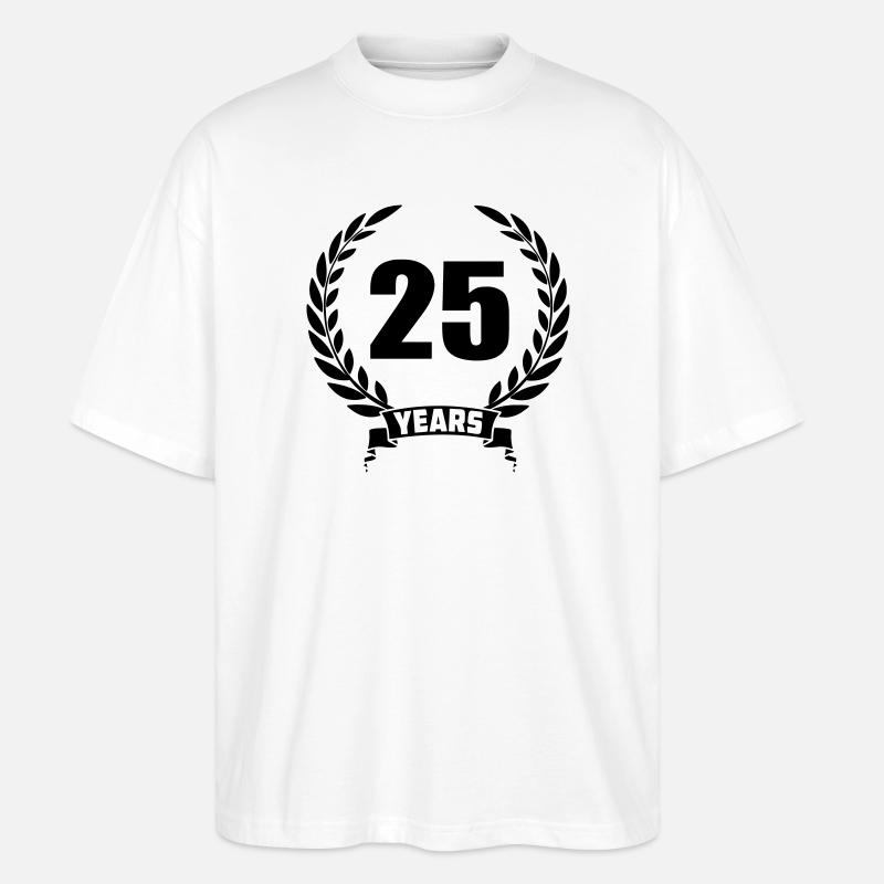 Lorbeerkranz 25 Jahre - Stanley/Stella Oversized Unisex Bio T-Shirt Blaster 2.0 - Weiß