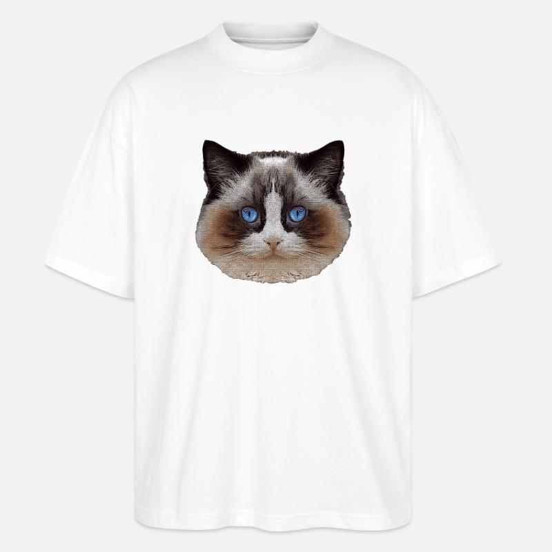 Ragdoll, samtpfote, Katzen design - Stanley/Stella Oversized Unisex Bio T-Shirt Blaster 2.0 - Weiß