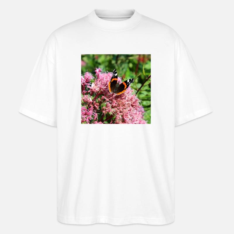 Schmetterlinge - Stanley/Stella Oversized Unisex Bio T-Shirt Blaster 2.0 - Weiß