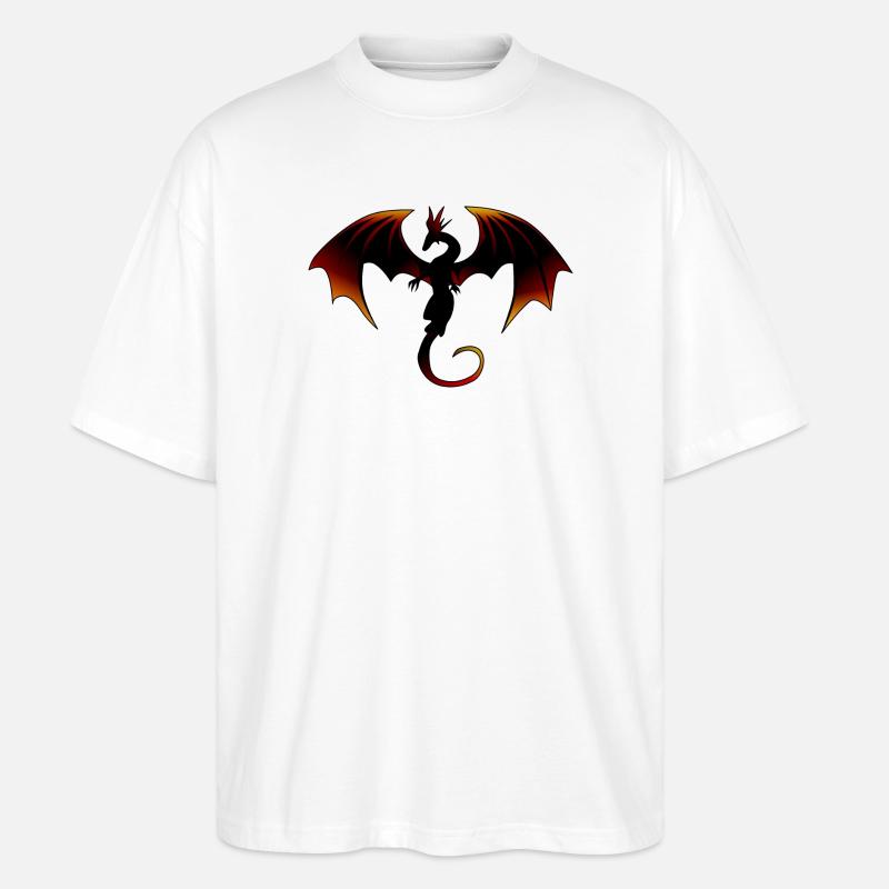 Feuer Drache, Fire Dragon - Stanley/Stella Oversized Unisex Bio T-Shirt Blaster 2.0 - Weiß