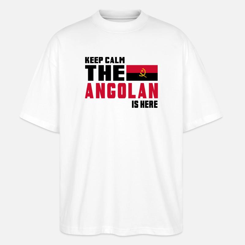 Keep Calm Angola Flaggen Design - Stanley/Stella Oversized Unisex Bio T-Shirt Blaster 2.0 - Weiß