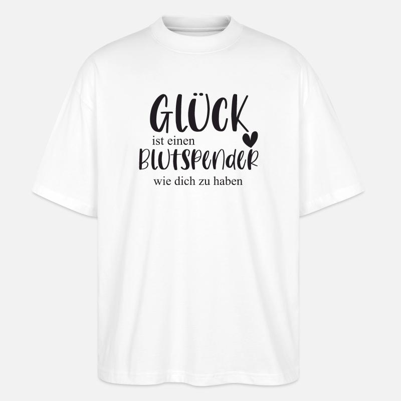 Blutspender Blutspende Ehrenamt Held Geschenk - Stanley/Stella Oversized Unisex Bio T-Shirt Blaster 2.0 - Weiß