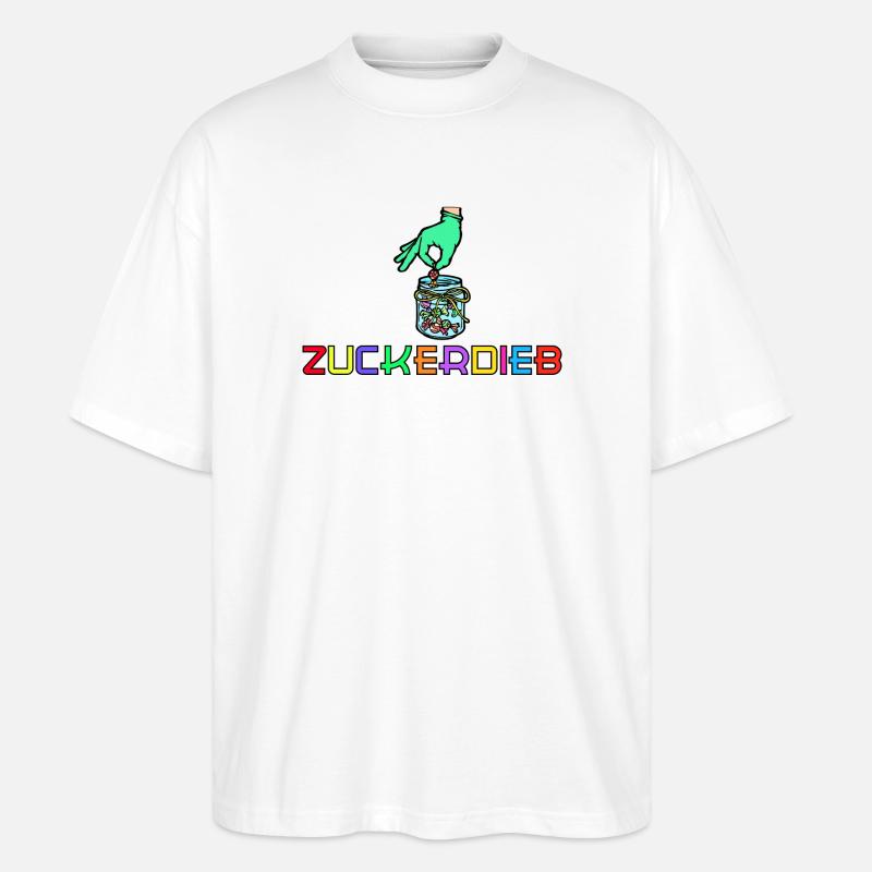Bonbon Statement Süßigkeiten Nachspeise Süß - Stanley/Stella Oversized Unisex Bio T-Shirt Blaster 2.0 - Weiß