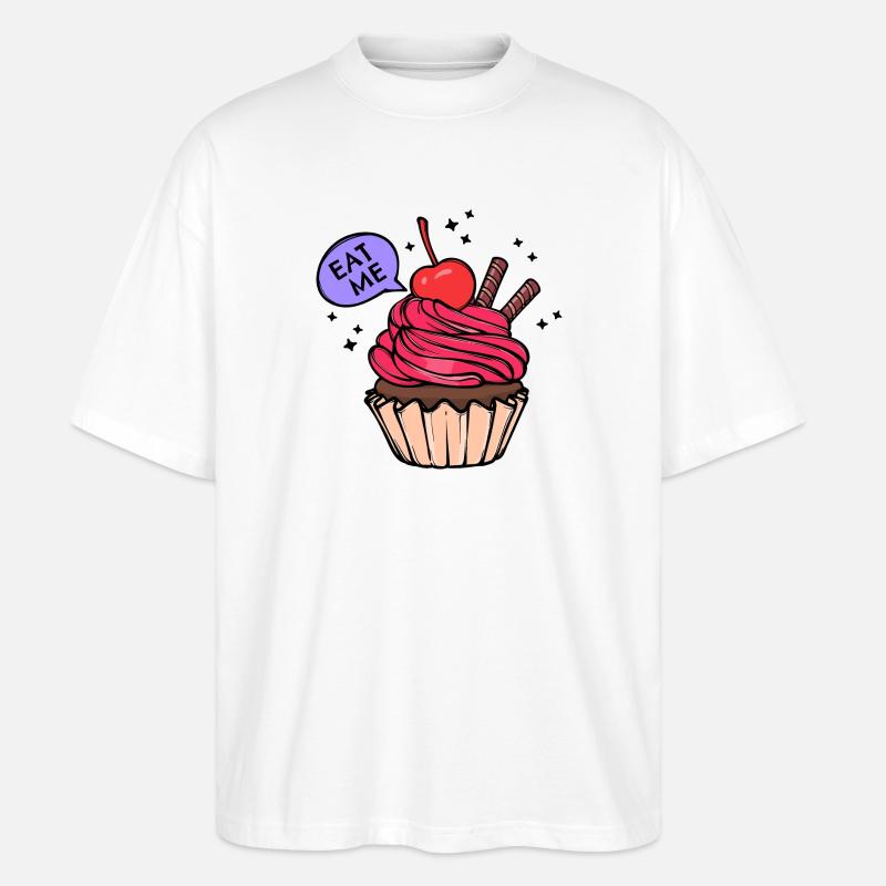 Cupcake Statement Dessert Baking Sweets - Stanley/Stella Oversized Unisex Organic T-shirt Blaster 2.0 - white