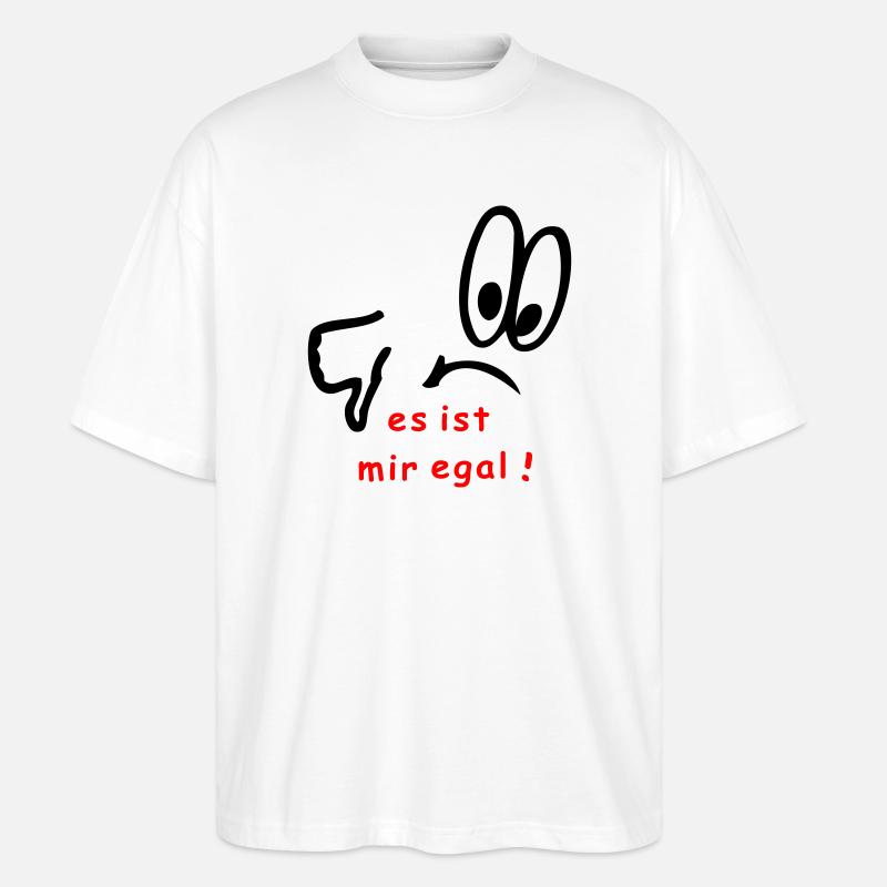 es ist mir egal, comic - Stanley/Stella Oversized Unisex Bio T-Shirt Blaster 2.0 - Weiß