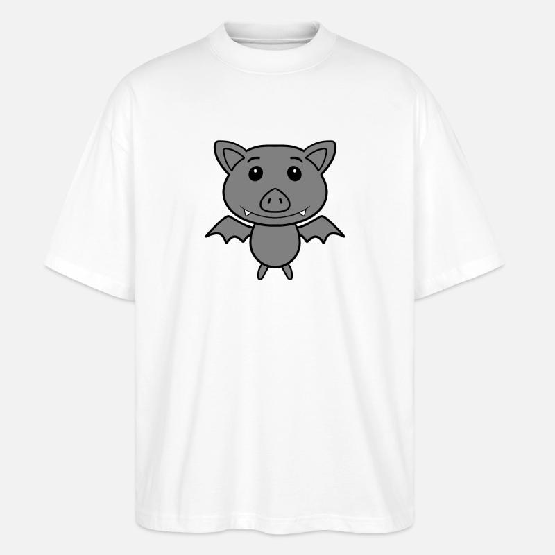 Chauve-souris mignonne - T-shirt bio Blaster 2.0 coupe oversize Stanley/Stella Unisexe - blanc