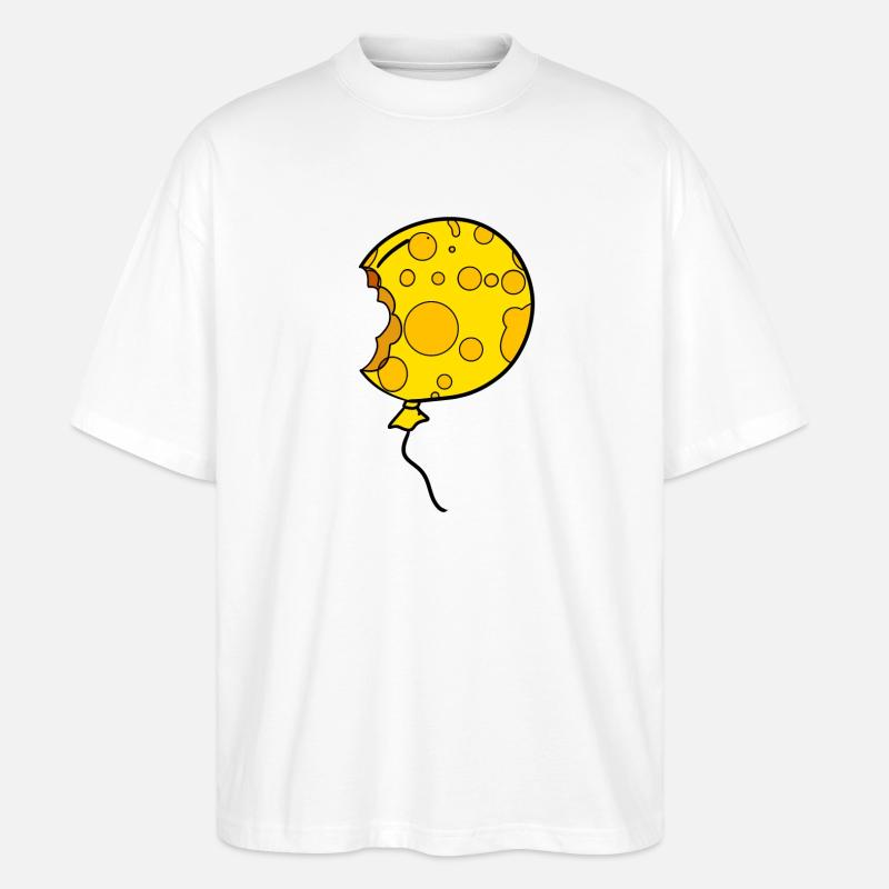 Cheese Balloon - Stanley/Stella Oversized Unisex Organic T-shirt Blaster 2.0 - white