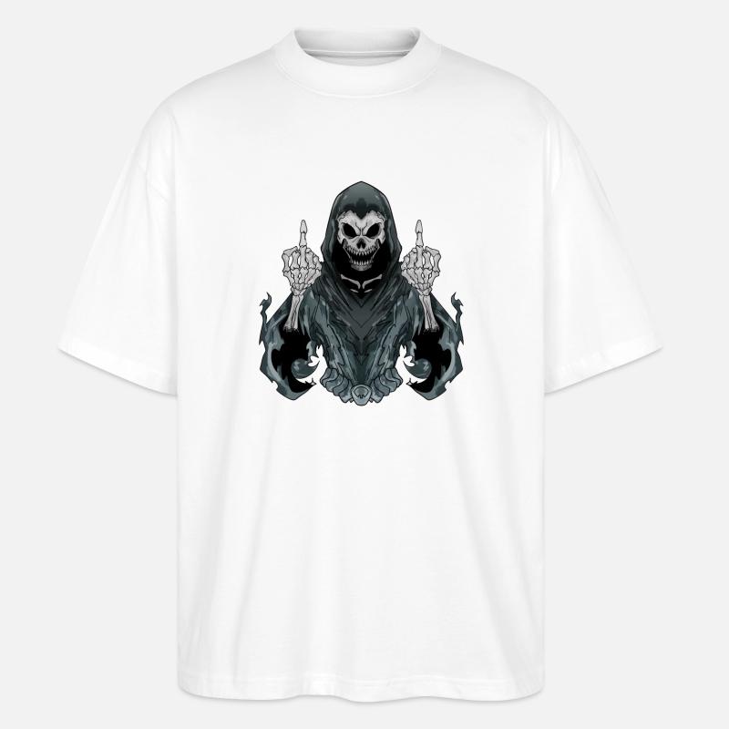Sensenmann zeigt Mittelfinger - Stanley/Stella Oversized Unisex Bio T-Shirt Blaster 2.0 - Weiß
