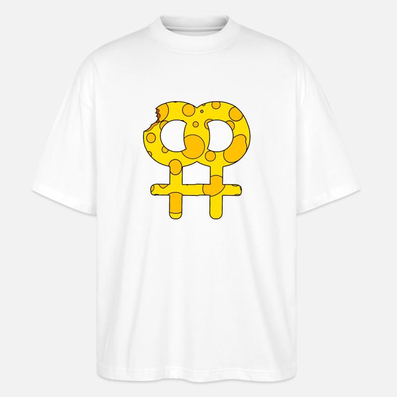 Symbole de Vénus double - T-shirt bio Blaster 2.0 coupe oversize Stanley/Stella Unisexe - blanc