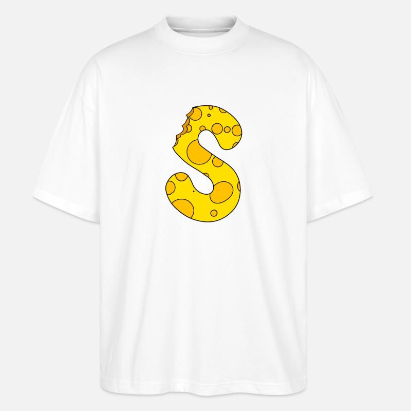 Buchstabe S - Stanley/Stella Oversized Unisex Bio T-Shirt Blaster 2.0 - Weiß